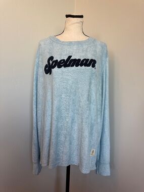 Spelman College Sweatshirt Pressbox NWT Blue Terry Pullover Large HBCU Cozy